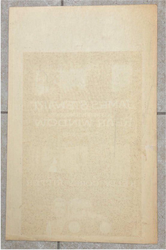 Original Vintage Movie Poster Window Card REAR WINDOW Alfred Hitchcock James Stewart Grace Kelly untrimmed