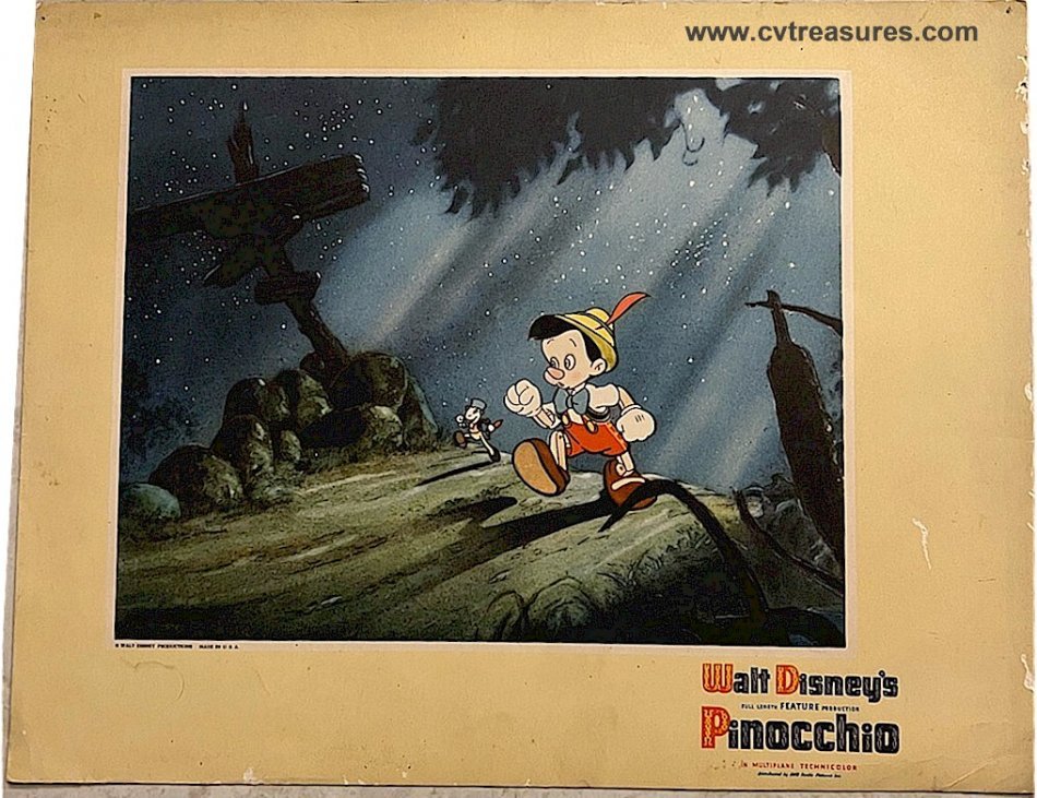Disney Movie Poster Original Vintage Lobby Card PINOCCHIO