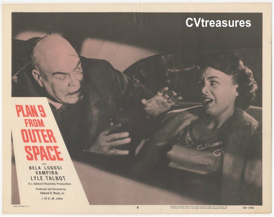 Plan 9 from Outer Space Original Vintage Horror Movie Theater Poster Lobby Card Ed Woods Bela Lugosi