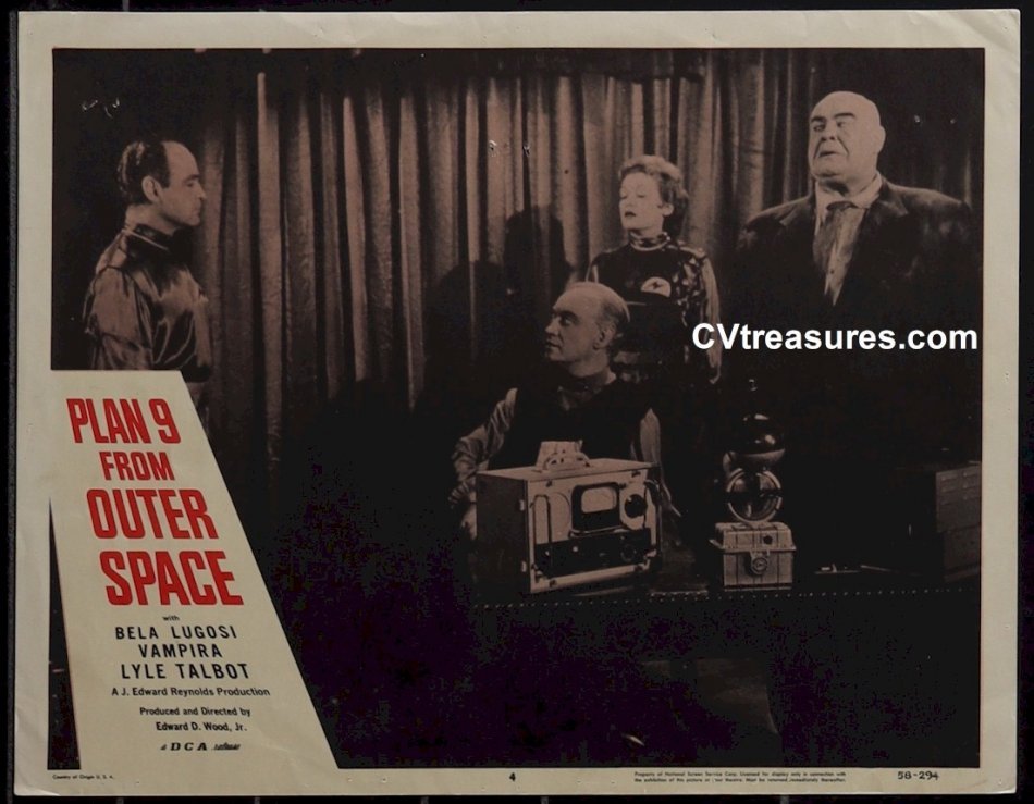 Plan 9 from Outer Space Original Vintage Horror Movie Theater Poster Lobby Card Ed Woods Bela Lugosi 4