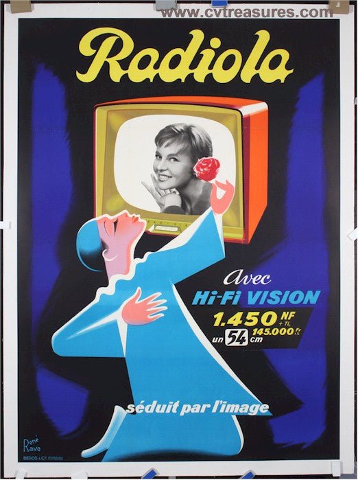 Radiola, 1960 Original Vintage French Radio Advertising Poster