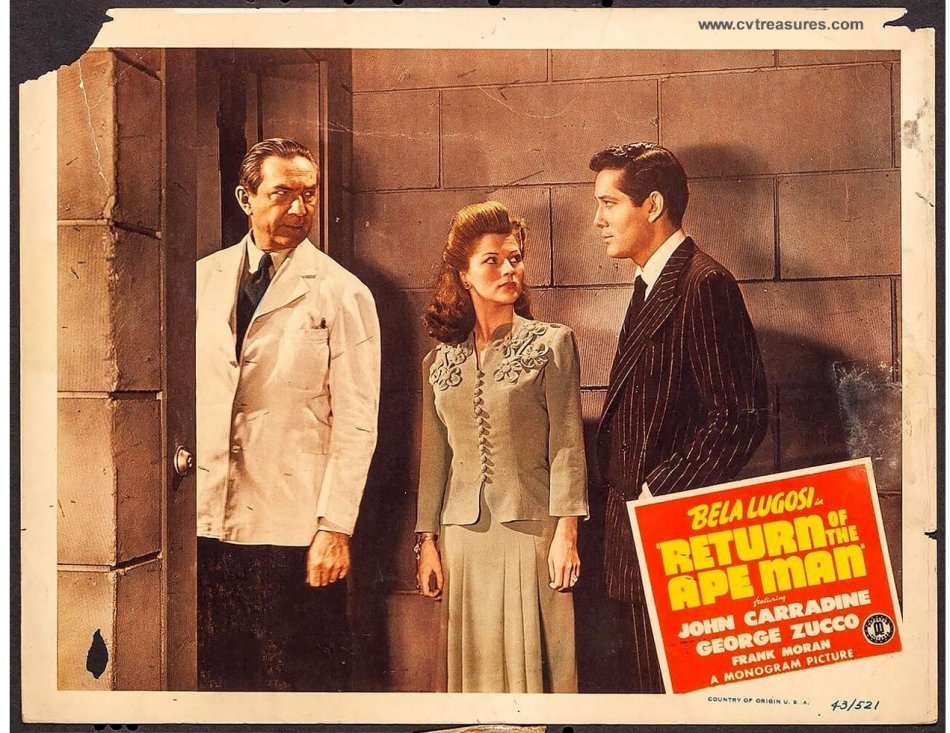 Return of Ape Man Original Vintage Lobby Card Movie Poster Bela Lugosi