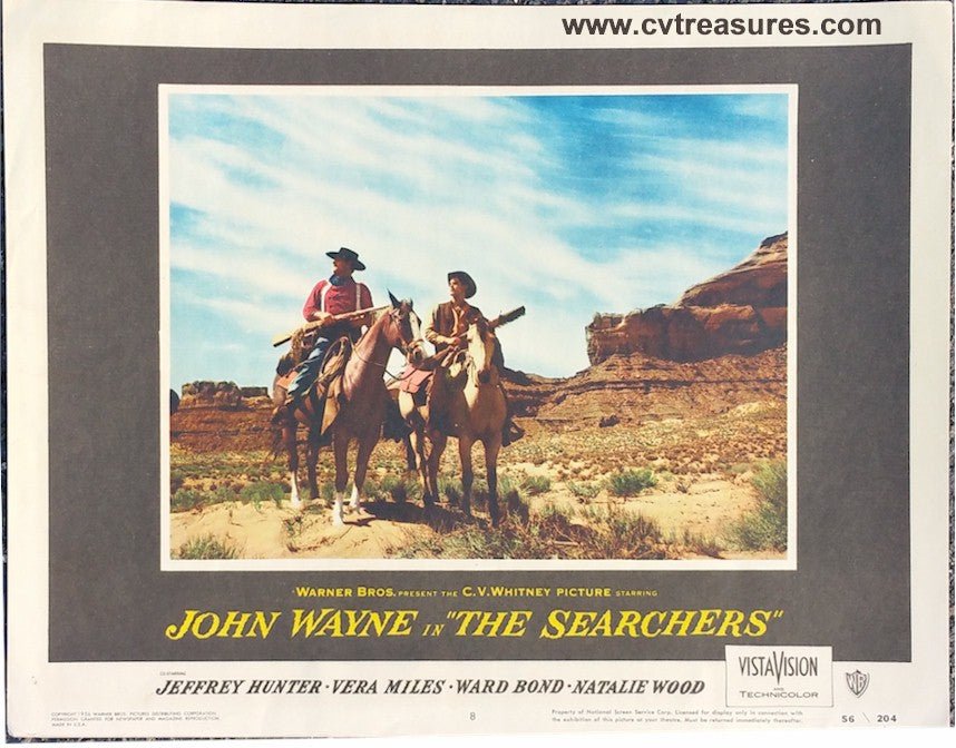 Original Vintage Movie Theater poster lobby card Searchers John Wayne 1956