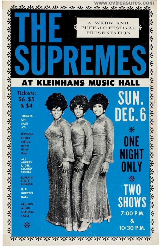 Supremes Original Vintage LIVE Concert Poster, 1970
