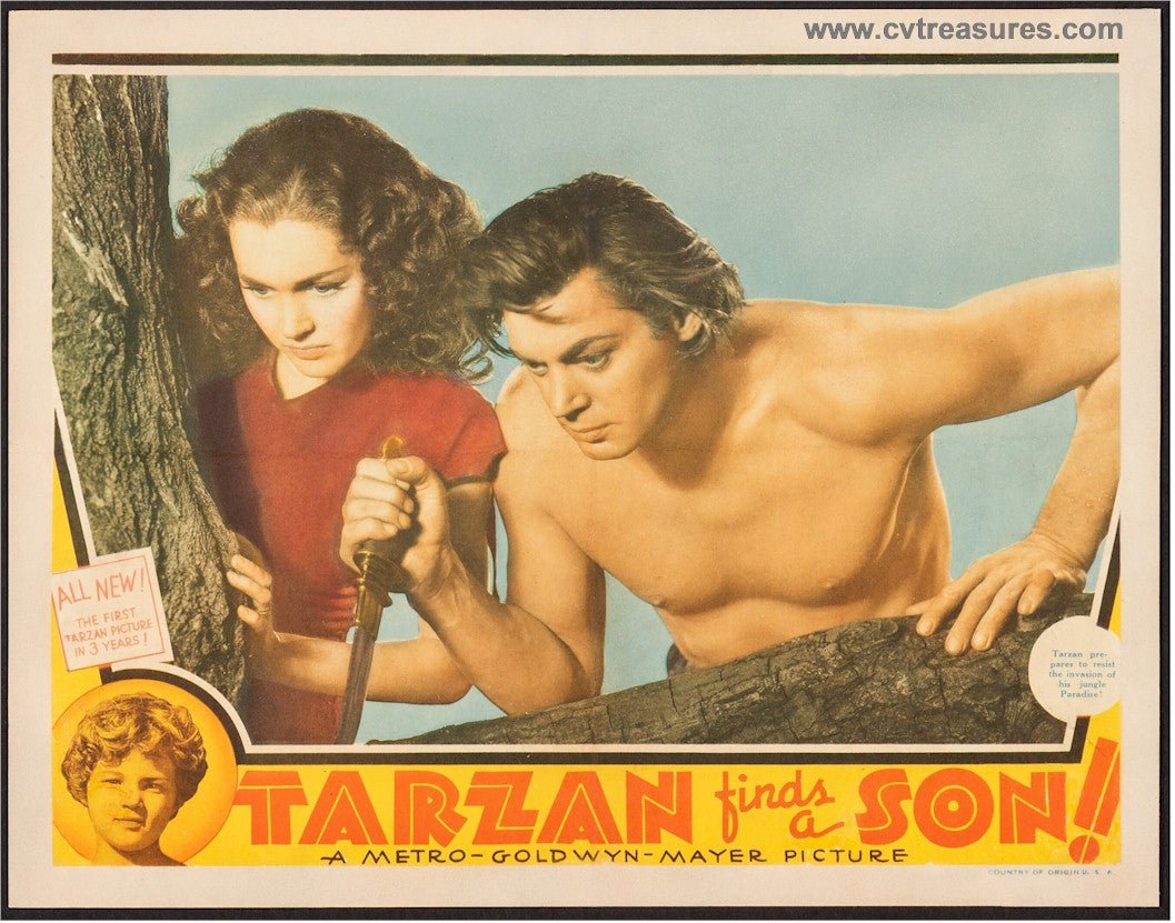 Tarzan Finds a Son Original Authentic Vintage Lobby Card Movie Poster Johnny Weissmuller