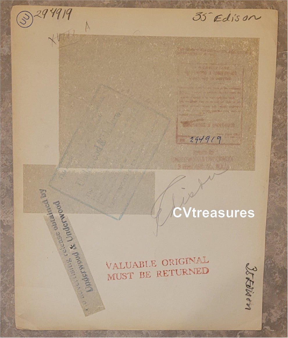 Thomas Edison Original Authentic Vintage Historical TYPE I Photo 1925