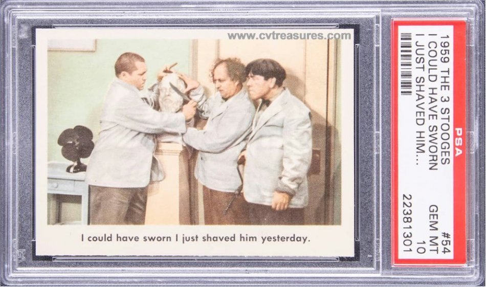 Three Stooges RARE Vintage High Grade Fleer Card PSA 10 #54