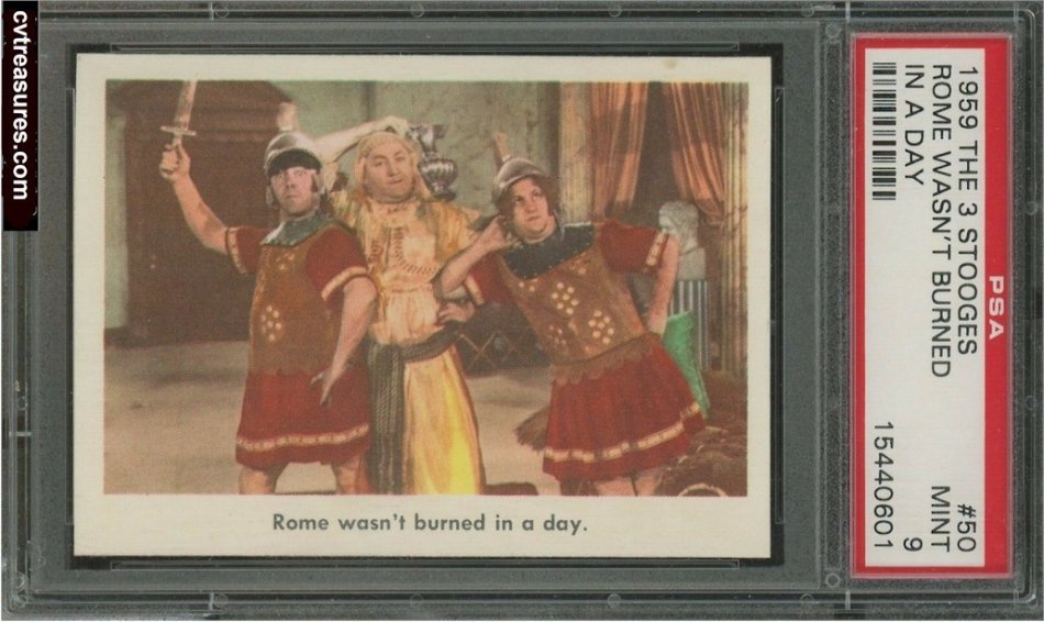 Three Stooges Vintage High Grade Fleer Card PSA 9 #50 1959