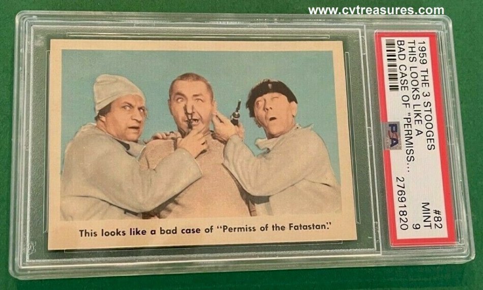 Three Stooges Vintage High Grade Fleer Card PSA 9 #82 1959
