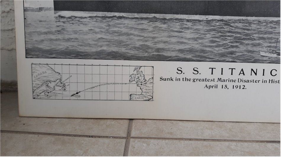 Titanic Original Antique Vintage Memorial Poster Lithograph