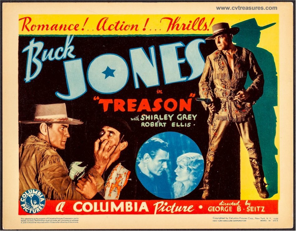 Treason, 1933 Original Vintage Western Movie Poster Buck Jones