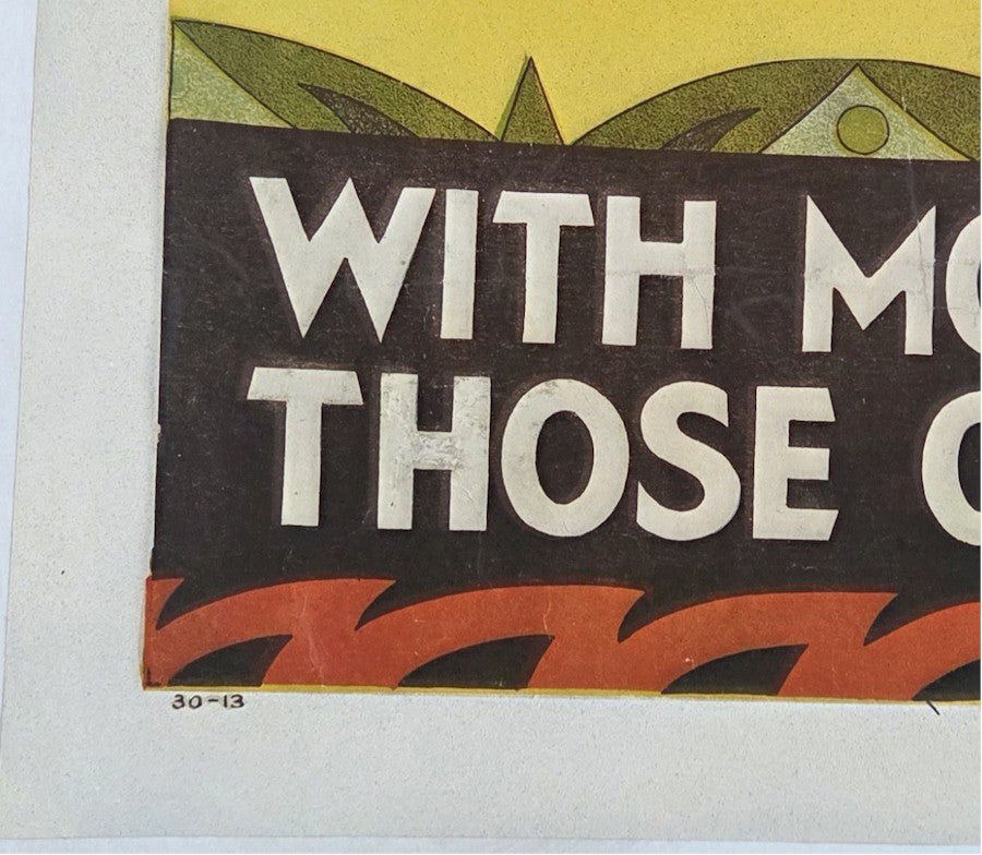 Vintage Circus Poster Ringling Brothers Barnum Bailey Human Oddities Ubangi Savages One Sheet w/Rare Date Tail Hap Hadley 1930 A++ Linen backed