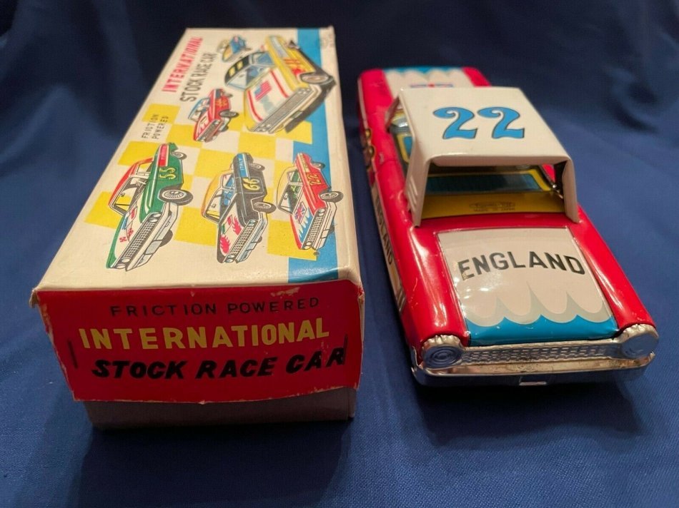Vintage Tin Friction Toy Race Car Tohko - Toy Japan 1962 22