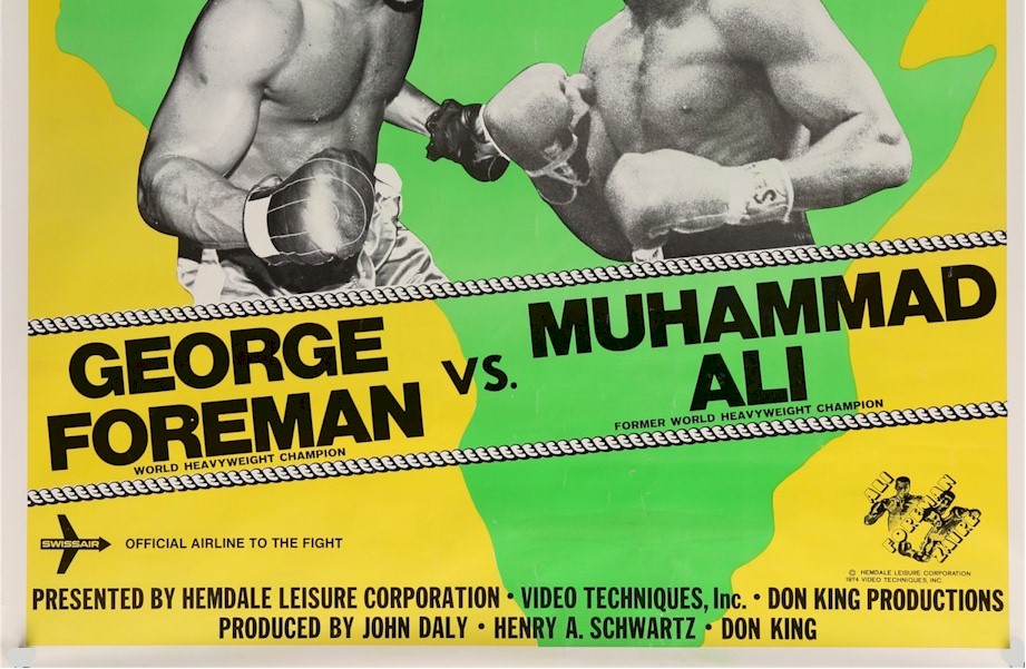 Muhammad Ali George Foreman Vintage Fight Boxing Poster LARGE - Click Image to Close