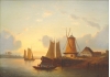 Both "Sunset Over Lake" Oil Painting 19th Century
