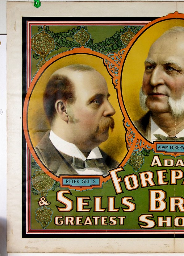 ADAM FOREPAUGH & SELLS BROTHERS CIRCUS POSTER LITHOGRAPH 1900 - Click Image to Close