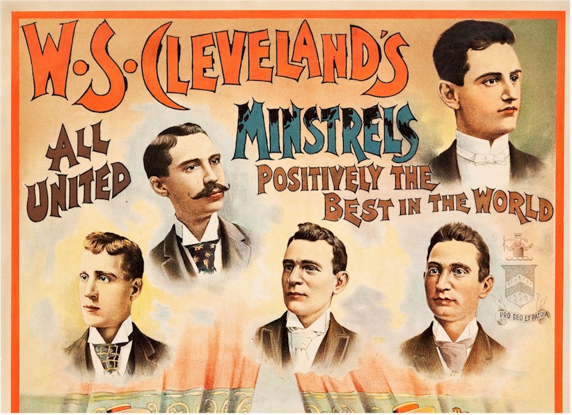 W.S. Cleveland's Minstrels Show Original Vintage Stone Litho WOW - Click Image to Close