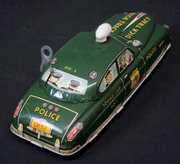 Dick Tracy Marx Tin Wind-up Police Car, 1949 WORKS! - Click Image to Close