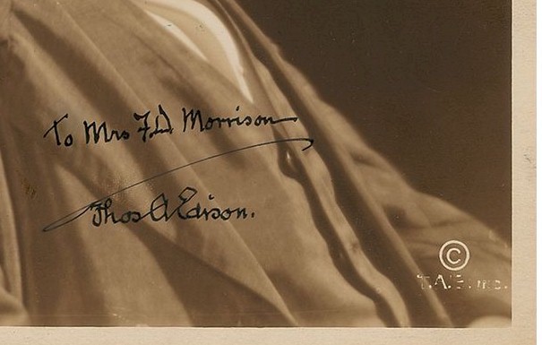 Thomas Edison Vintage Autographed Signed Photo - Click Image to Close