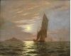 Peter Eggers "Moonlight Sailing" Oil Painting 1903