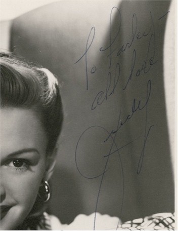 Judy Garland vintage autographed photo - Click Image to Close