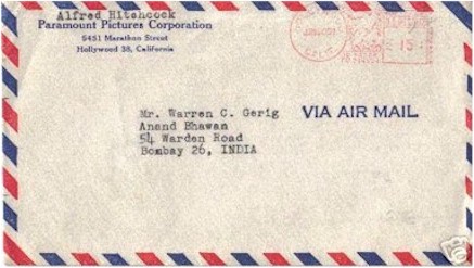 Alfred Hitchcock Autographed signed "Vertigo" Letter 1957 - Click Image to Close
