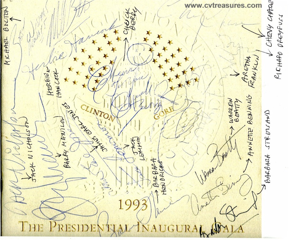 AMAZING 1992 Presidential Inaugural Ball Autographed Program - Click Image to Close