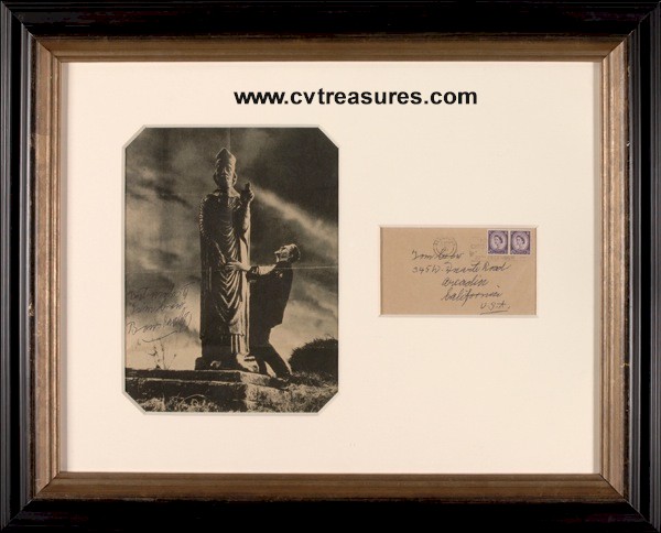 Boris Karloff, X-Scarce Autographed 8x10 Photo - as Frankenstein - Click Image to Close