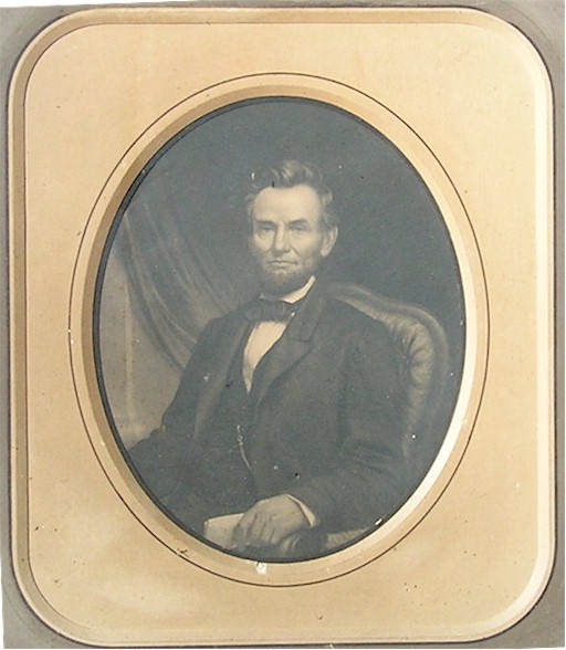 Abraham Lincoln Engraving Beautifully Mat Framed 1860s - Click Image to Close