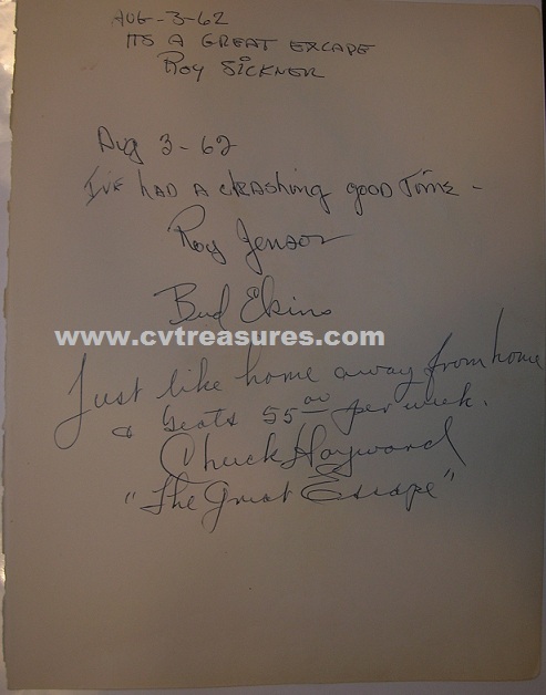 Steve McQueen Autograph During "Great Escape" Filming - Click Image to Close