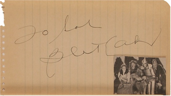 Wizard of Oz Autographs: Bert Lahr, Bolger, and Haley - Click Image to Close