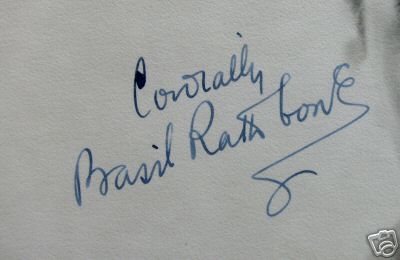 Basil Rathbone autographed 8x10 vintage signed photo - Click Image to Close