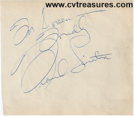 Frank Sinatra & "Rat Pack" Autographs, Sammy Davis Jr, Dean Mart - Click Image to Close