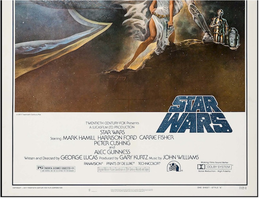 Star Wars FIRST PRINTING Movie Poster 1977 Vintage Sci-Fi - Click Image to Close