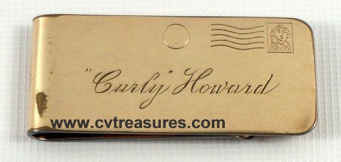 Three Stooges: Curly Howard Personally Owned Gold Money Clip - Click Image to Close