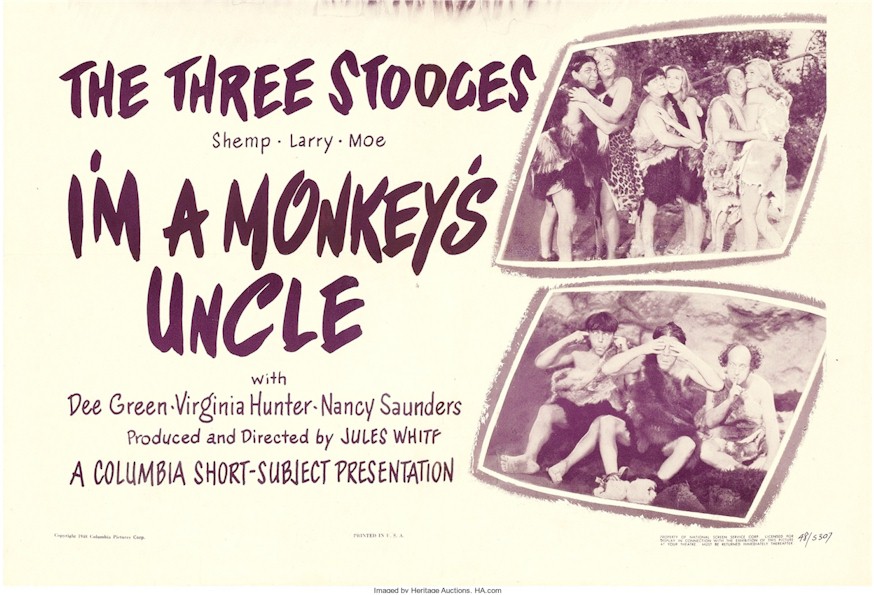 I'm a Monkey's Uncle Original Vintage Movie Poster Three Stooges - Click Image to Close