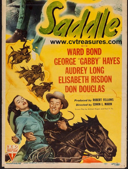 John Wayne Tall in the Saddle vintage insert movie poster 1944 - Click Image to Close