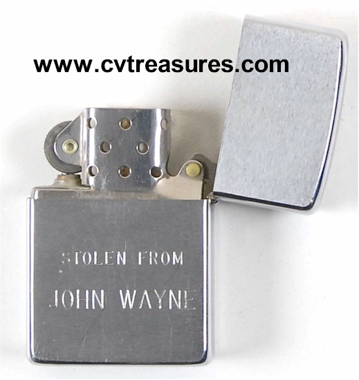 John Wayne Personal Lighter and Signed Letter to employee 1977 - Click Image to Close