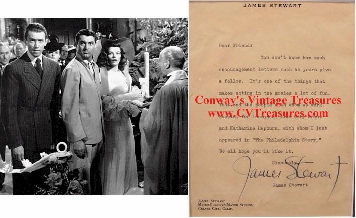James Stewart Signed Historical 1940 Letter - Click Image to Close