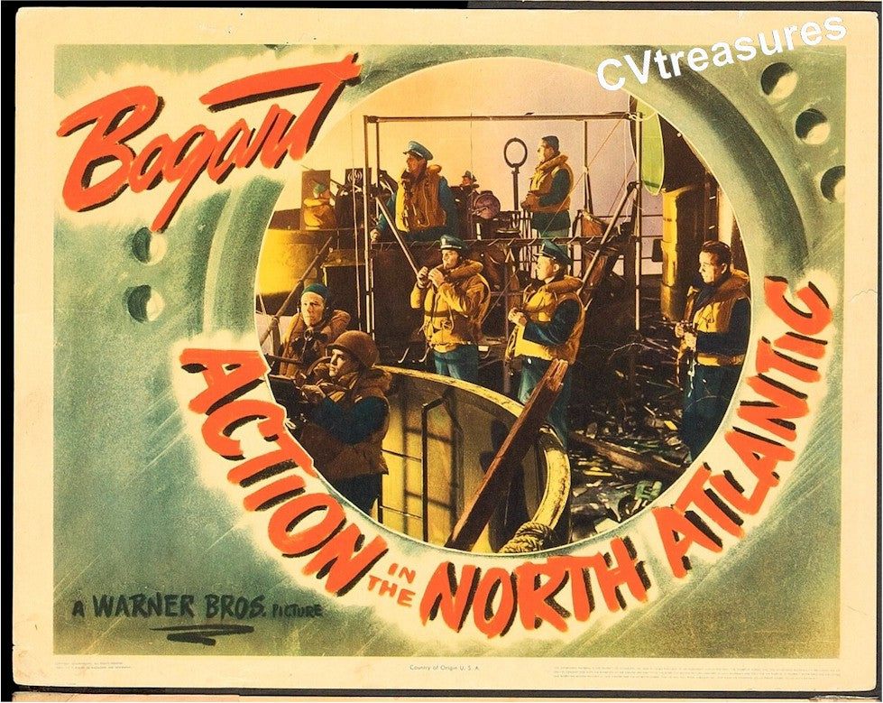Action in the North Atlantic Vintage Lobby Card Movie Poster Masterpiece Humphrey Bogart 1