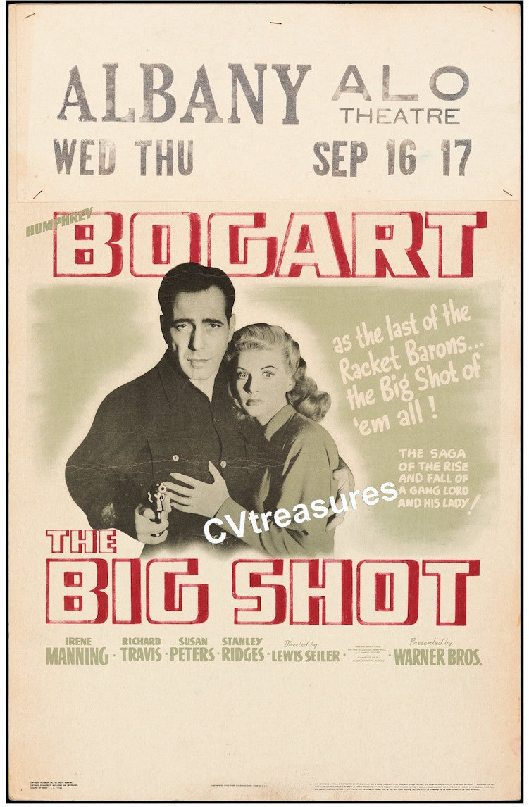 THE BIG SHOT Vintage Movie Poster Window Card Rare HUMPHREY BOGART 1942