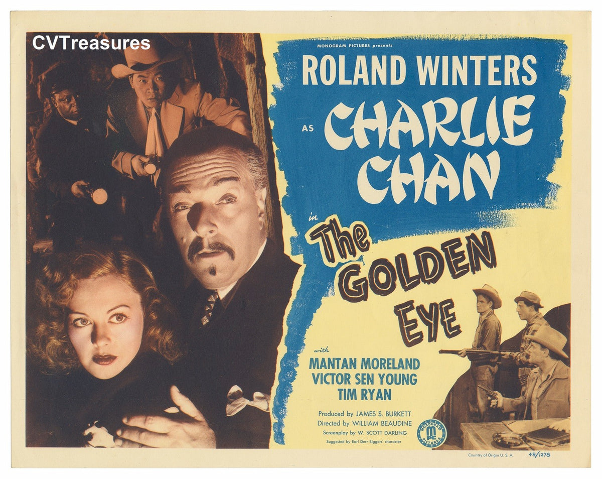 CHARLIE CHAN The Golden Eye Vintage movie poster Title Lobby Card 1948