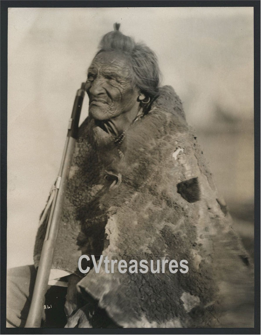 Indian Chief Many Tail Feathers Original Antique Type 1 Historical Photo 1925