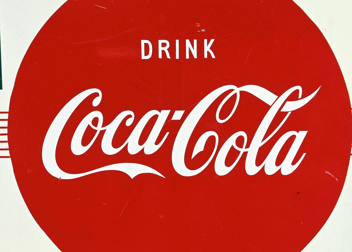 Vintage Advertising Coca-Cola Drink Coca-Cola / Fountain Service Porcelain Sign 1930s/40s