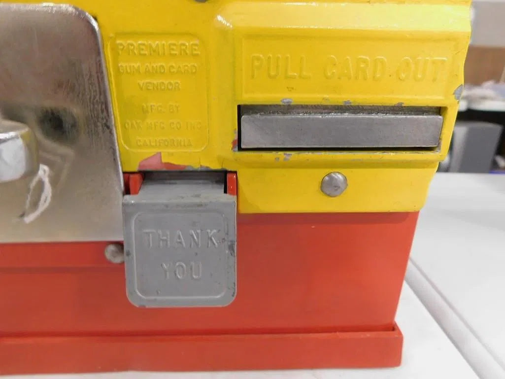Baseball Trading Card and Gumball Vending Machine Sports Memorabilia 1956 Oak Premiere