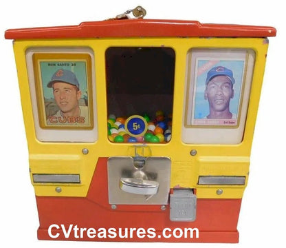 Baseball Trading Card and Gumball Vending Machine Sports Memorabilia 1956 Oak Premiere
