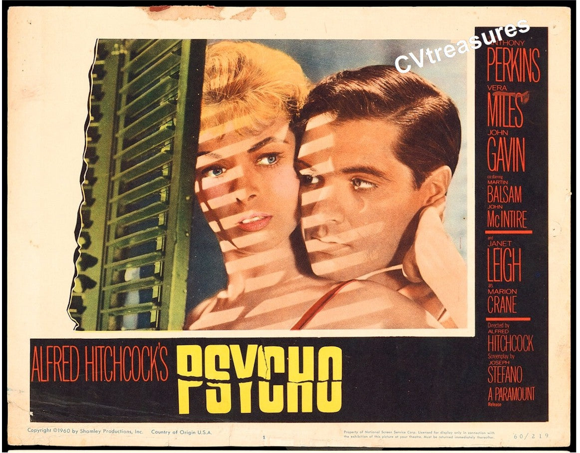 PSYCHO Original Vintage Historical Lobby Card Movie Poster Alfred Hitchcock 1960 1