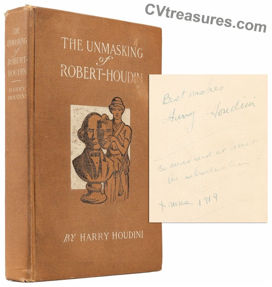 HARRY HOUDINI SIGNED AUTOGRAPHED Rare Historic Magic Book 1908