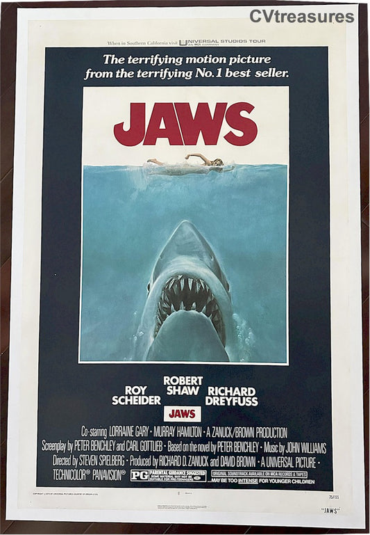 Jaws One Sheet Movie Poster Original Vintage