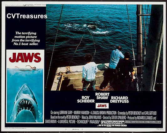 JAWS Original  Vintage Movie Poster Lobby Card 1975 3